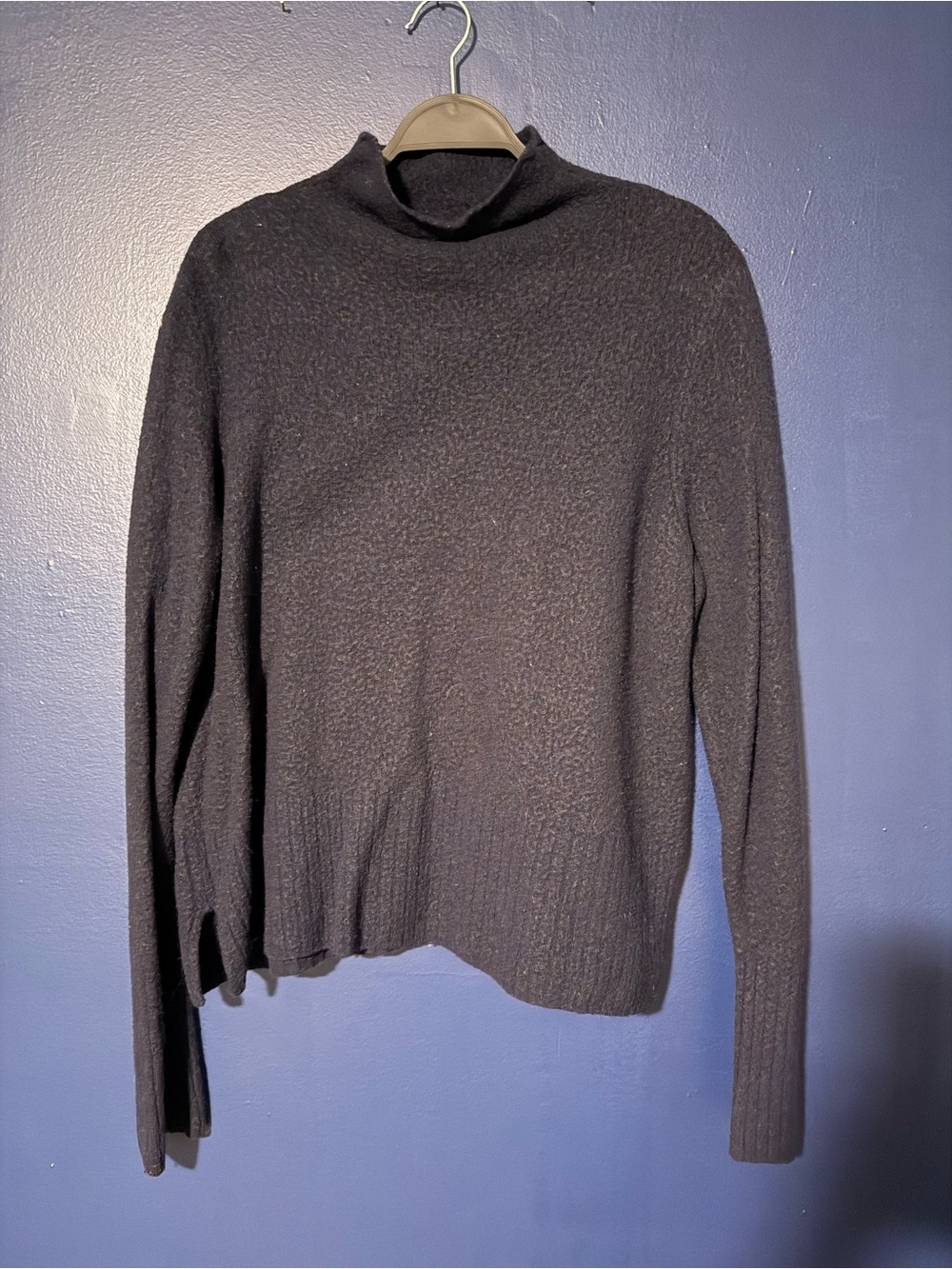 Madewell Navy Turtleneck Merino Wool Blend Sweater